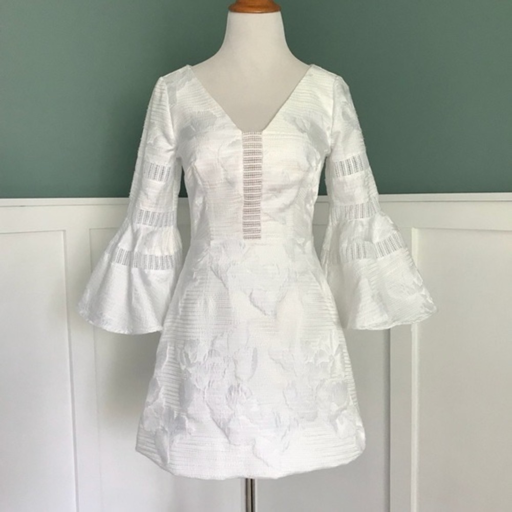 Basgley Mischka Brocade white dress